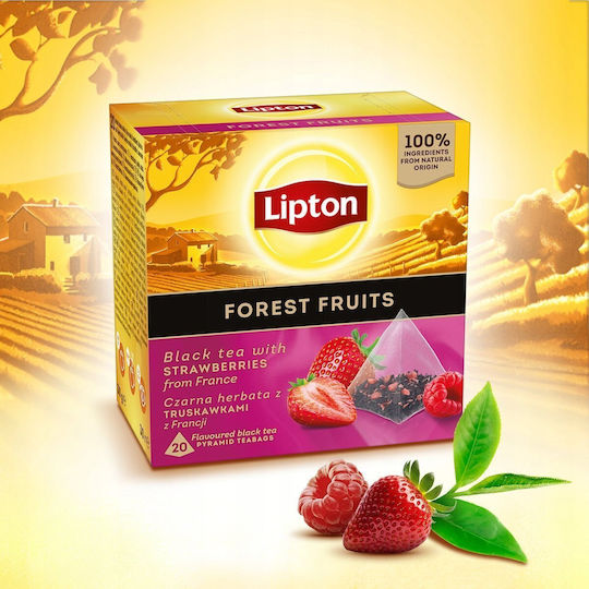 Lipton Μαύρο Τσάι Φρούτα 20 Φακελάκια 34gr