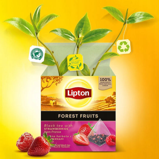 Lipton Μαύρο Τσάι Φρούτα 20 Φακελάκια 34gr