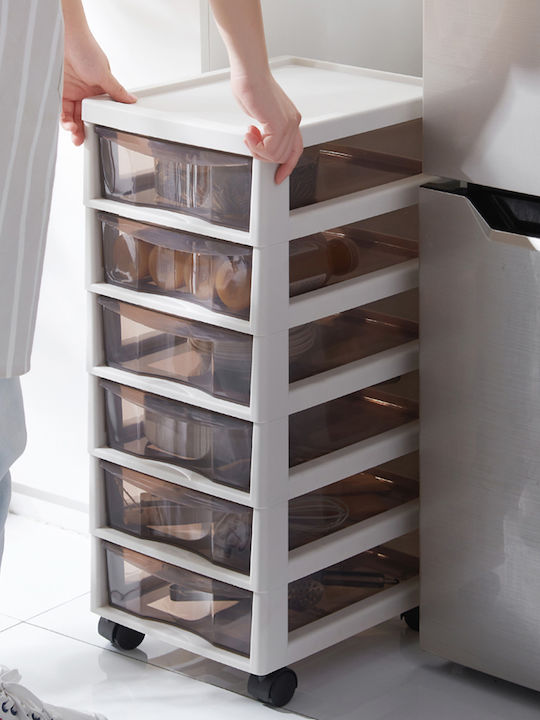 Plastic Storage Drawers with 6 Drawers