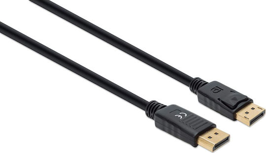 Manhattan Cable DisplayPort male - DisplayPort male 1m Μαύρο (355568)