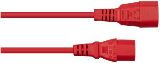 Alcasa IEC C14 / IEC C13 - IEC C14 / IEC C13 Cable 20m Κόκκινο
