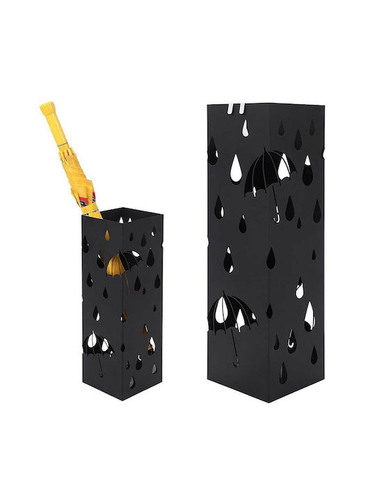 Bakaji Regenschirmständer Metallisch Schwarz 49x15.5x15.5cm 1Stück