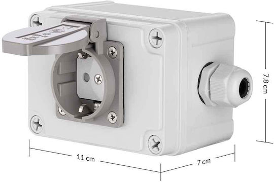 Bakaji Power Socket Gray 1pcs