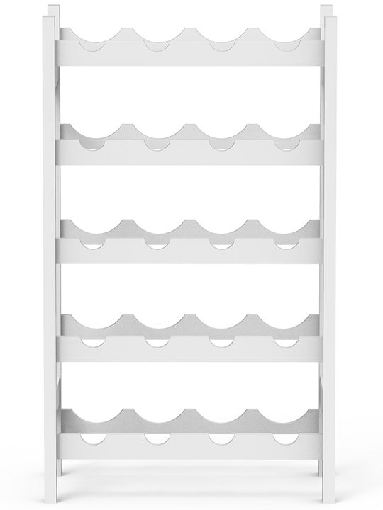 Bakaji Free Standing Wooden Wine Cabinet for 20 Bottles White 43.5x24.5x73cm