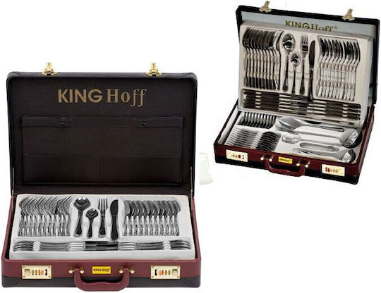 KING Hoff Besteckset Edelstahl Silber 72Stück