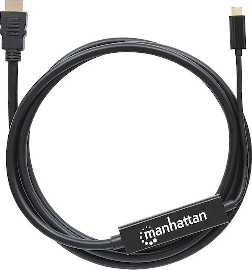 Manhattan Cable HDMI male - HDMI male 2m Μαύρο