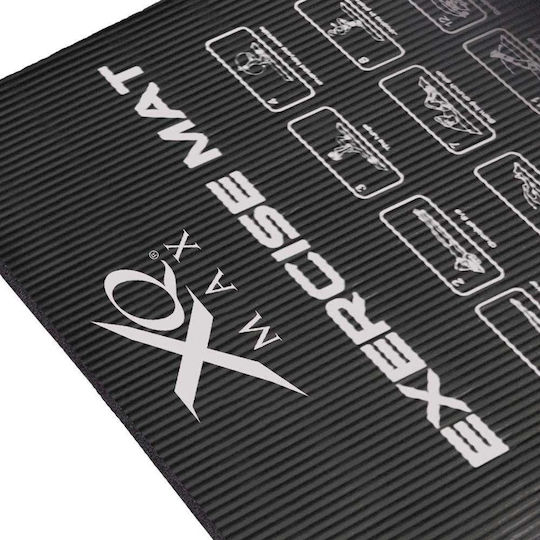 XQ Max Covor de exerciții fizice Pilates Negru cu curea de transport (183x58x1cm)