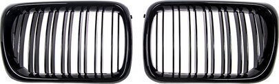 Mtuning Σπορ Μάσκα Διπλά Πτερύγια Gloss Black Bmw 3 E36 Compact Facelift 1996-1999