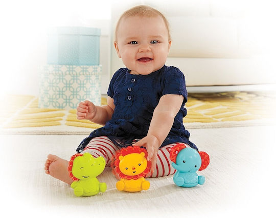 Fisher Price Животно Roly-Poly Friends Лъв Слон Крокодил за 3+ Месеца