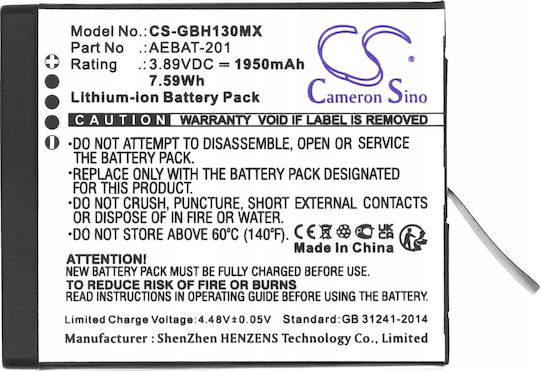 Caagpo1912 Typ Batterie Aebat-201 Cpss1b Gopro Hero 13 Schwarz Cs-gbh130mx