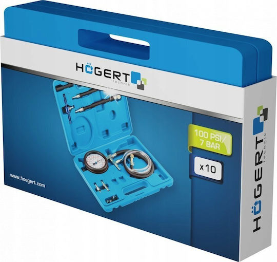 Комплект за тестване на налягането на горивната инжекция Högert Technik Hogert, 10 части