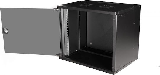 Equip Wandschrank 19" 09U 540x400mm Glastür Schwarz