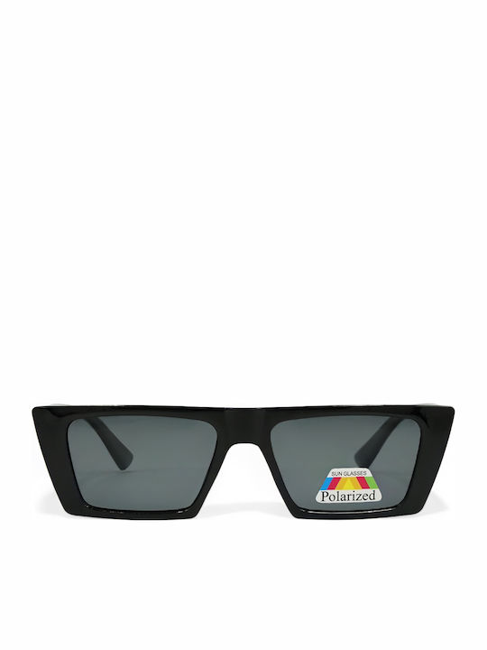 Optosquad Men's Sunglasses with Black Plastic Frame and Black Polarized Lens