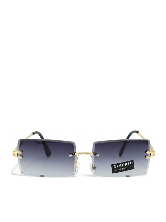 Riverio Women's Sunglasses with Gold Metal Frame and Gray Gradient Lens