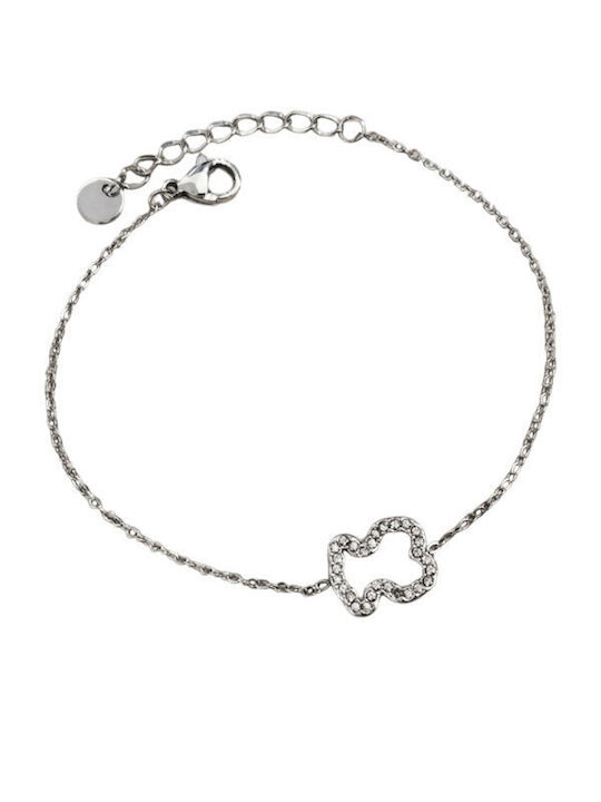 Women's Steel Bracelet with Zircon 17cm A3620B