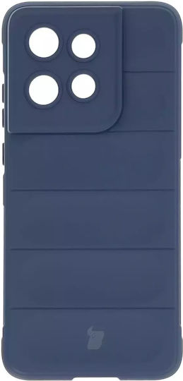 Bizon Tur Umschlag Rückseite Silikon / Gehärtetes Glas 2mm Marineblau (Motorola Edge 50 Neo)
