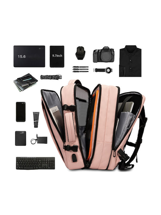 Bange 1908 Wasserdichte Rucksack für Laptop 17.3" mit USB-Anschluss in Rosa Farbe