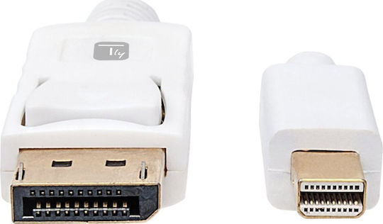 Techly Cable DisplayPort male - mini DisplayPort male 3m Λευκό