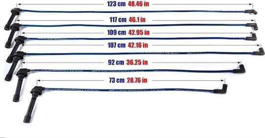 Powertec Καλώδια Ανάφλεξης Powertec Chrysler 300c 300m Sebring Vision V6 93-10 Μπλε