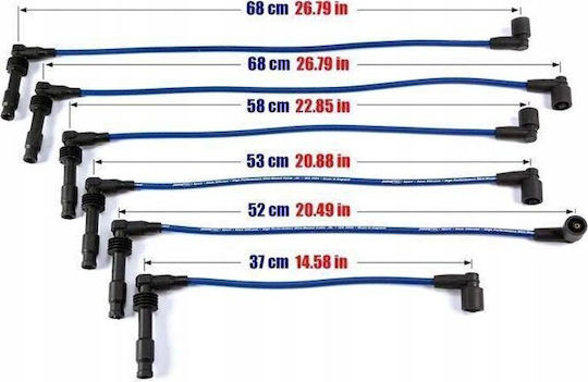 Καλώδια Ανάφλεξης Powertec Powertec Opel Calibra Vectra Omega Saab 900 2.5 3.0 V6 Μπλε