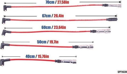Powertec Ignition Cables Powertec Seat Arosa Skoda Octavia VW Corrado Polo 84-03 Red