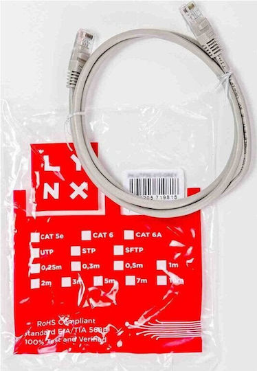 Lynx U/UTP Cat.5e (Gigabit) Καλώδιο Δικτύου Ethernet 1.5m Γκρι