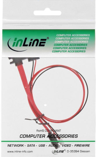 Inline Sata 15-pin Molex X2 0.35m Red 29695b