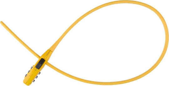 Lacăt pentru bicicletă Dunlop galben cu combinație