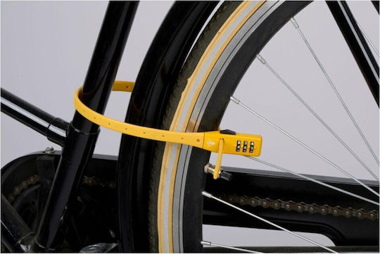 Lacăt pentru bicicletă Dunlop galben cu combinație
