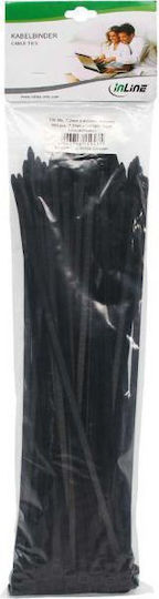 InLine Δεματικά Καλωδίων Πλαστικά 59963mmx7.2mm σε Μαύρο χρώμα (100τμχ)