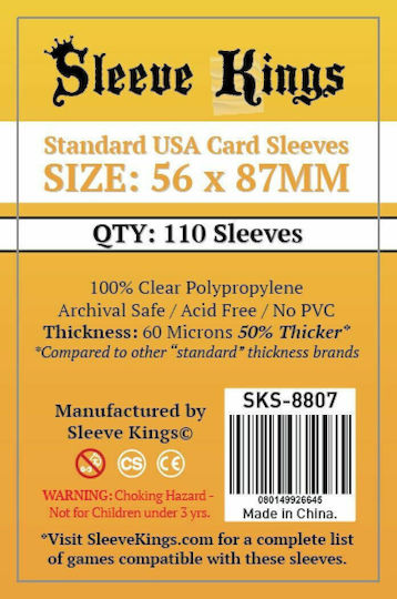 Sleeve Kings Game Accessory Standard USA Card Sleeves 56x87mm