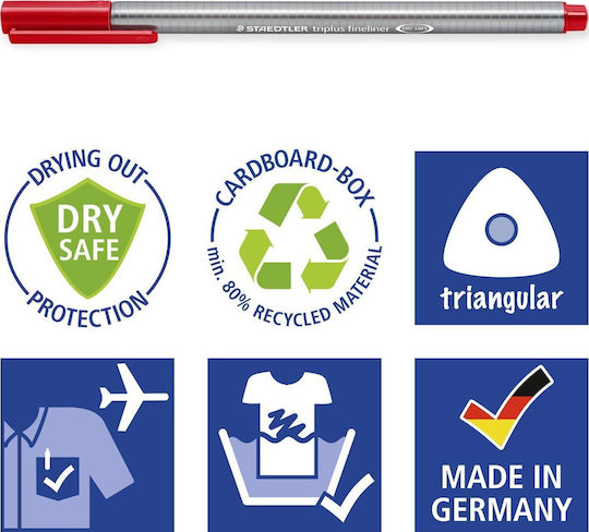 Staedtler Fineliner Triplus Celebration Set 8 + 2 Line Width 0.3 Mm Triangular Dry Safe Assorted Yellow 1 Piece 334 Bk10ta