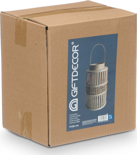 Gift Decor Laterne Bamboo Beige 16.5x16.5x39cm 1Stück