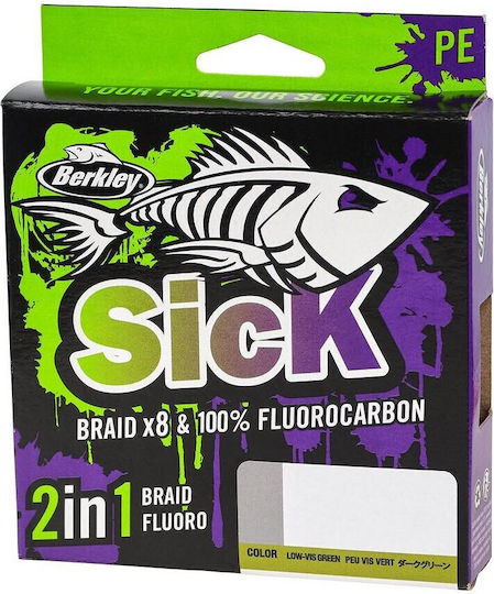 Berkley Sick Braid + Fluoro Two In One Line 0.12mm 11.2kg 150m Fc 0.30mm 7kg 50m