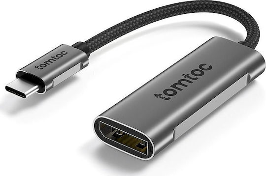 Tomtoc Aluminium Adapter – USB-C DisplayPort 1.4 Adapter 4K@60/120Hz