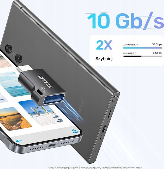 Προσαρμογέας Unitek Usb-c Usb-a 10gbps A1048abk01