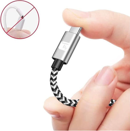 Techly USB 2.0 Cable USB-C male - USB-C PD Ασημί 2m