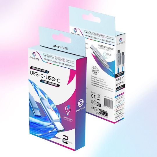 Oniverse USB 2.0 Cable USB-C male - USB-C Μπλε 2m