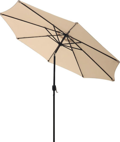 Runder Garten- und Terrassen-Sonnenschirm Kunststoff Beige Φ3m