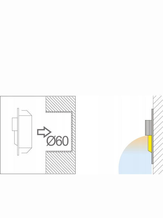 Skoff Wandmontierte Außenleuchte LED IP20 0.8W mit Natürliches Weiß Licht