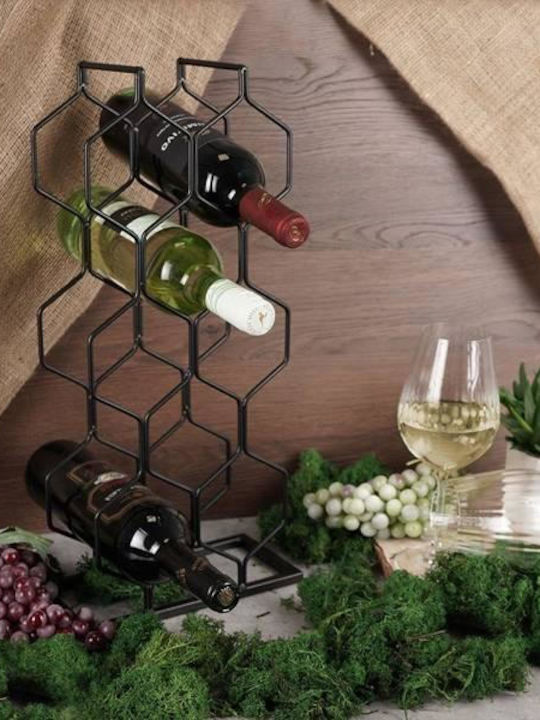 Vilde Free Standing Wine Rack Metallic Black 23x11x48cm
