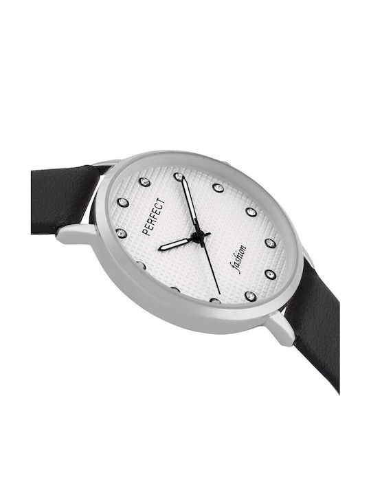 Perfect Women's Watch with Black Leather Strap