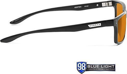 Очила Gunnar модел Vertex рамка Onyx лещи Amber Max очила за блокиране на синя светлина патентовани лещи 65% синя светлина 100% UV защита 7344186 811127018300