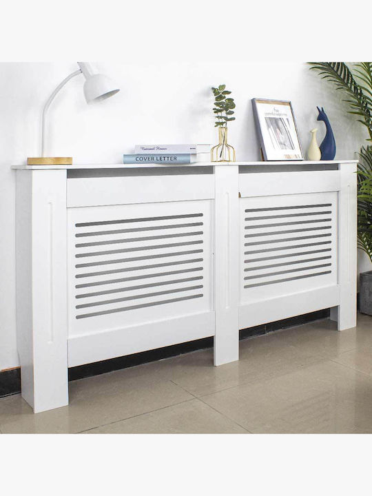 Bakaji Husă Pentru Radiator Din MDF Alb 152x19x82cm