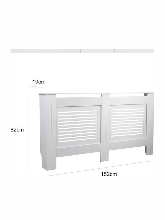 Bakaji Husă Pentru Radiator Din MDF Alb 152x19x82cm