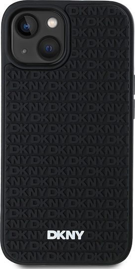 DKNY Repeat Pattern Umschlag Rückseite Kunststoff Schwarz (iPhone 15)