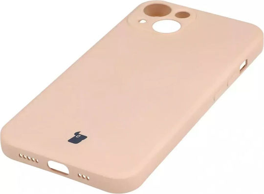Bizon Silicone Case Back Cover with Pink Neck Strap for iPhone 13