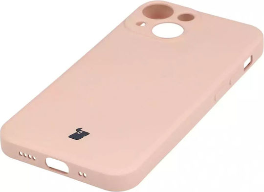 Bizon Silicone Case Back Cover Silicone / Tempered Glass with Strap Pink (iPhone 13 mini)