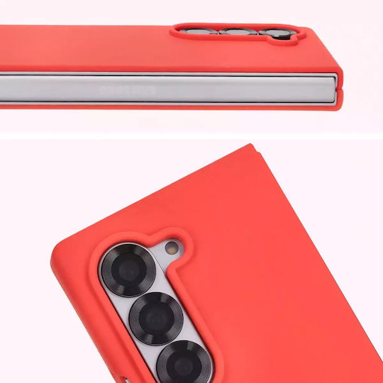 Bizon Soft Back Cover Σιλικόνης / Tempered Glass / Πλαστικό Κόκκινο (Galaxy Z Fold6)