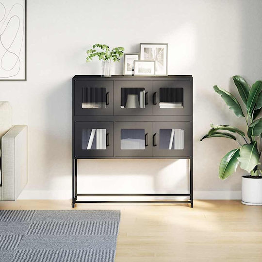 Μπουφές Schrank Black Velvet-Black Metal 100.5x39x107cm